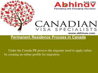 Permanent Residence Process in Canada