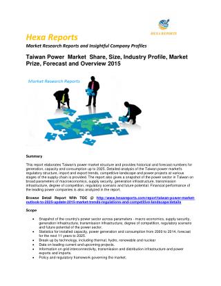 Taiwan Power Market – Opportunity and Forecast 2015