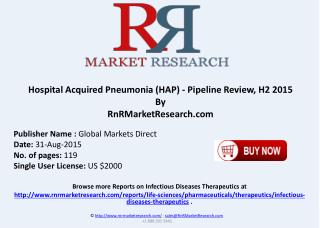Hospital Acquired Pneumonia HAP Pipeline Therapeutics Development Review H2 2015