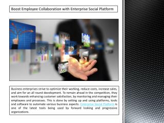 Boost Employee Collaboration with Enterprise Social Platform