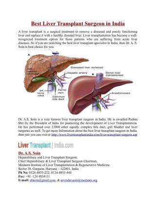 Liver Transplant Surgeon in India