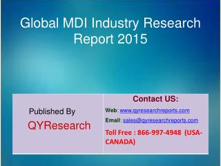 Global MDI Market 2015 Industry Analysis, Research, Share, Trends and Growth