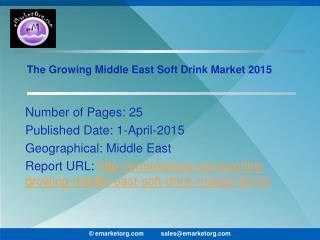 Middle East Soft Drink Market Potential Drivers and Prospects 2015 Report