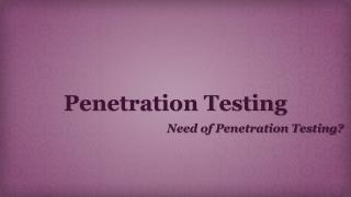 Why we need Penetration Testing