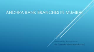 Andhra Bank Branches in Mumbai