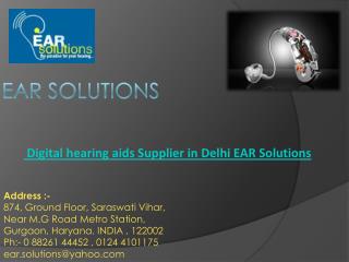 Digital hearing aids Supplier in Delhi Call EAR Solutions