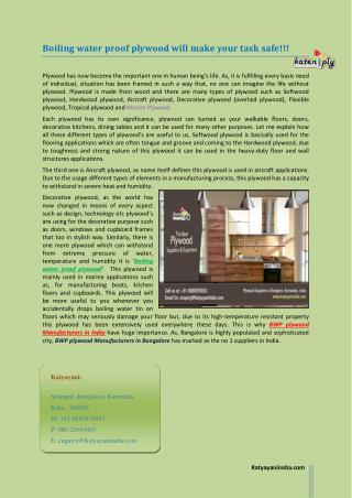 Boiling water proof plywood will make your task safe!!!.pdf