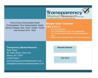 Point-of-Care And Activated Partial Thromboplastin Time Testing Market Analysis By 2020