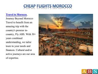 Cheap Flights Morocco – Travel to Africa