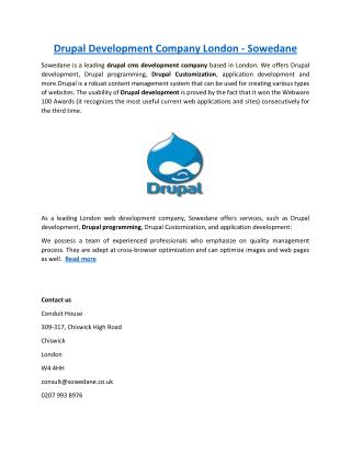 Drupal Development Company London - Sowedane