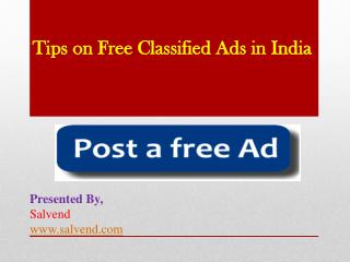 Tips on Free Classified Ads In India