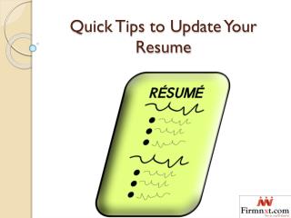 Quick Tips to Update Your Resume