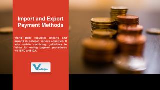 Import and Export Payment Methods