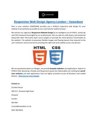 Responsive Web Design Agency London - Sowedane