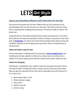 Online shopping lowest price- letsgetstyle.com