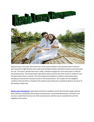 Kerala Luxury Honeymoon packages