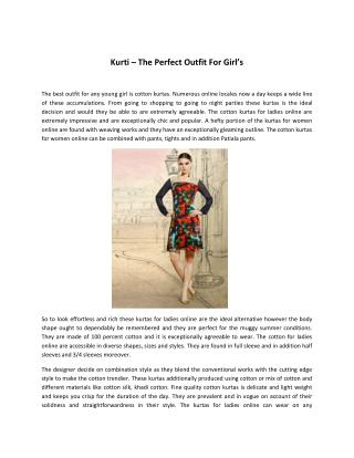 Kurti – The Perfect Outfit For Girl’s