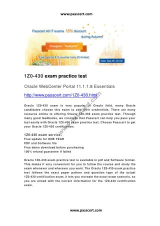 Oracle 1Z0-430 exam questions