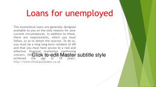 Loans for unemployed