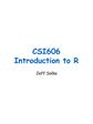 CSI606 Introduction to R