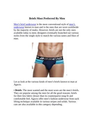 Briefs Most Preferred By Men