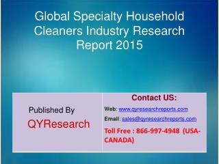 Global Specialty Household Cleaners Industry 2015 Market Development, Research, Forecasts, Growth, Insights, Study and O