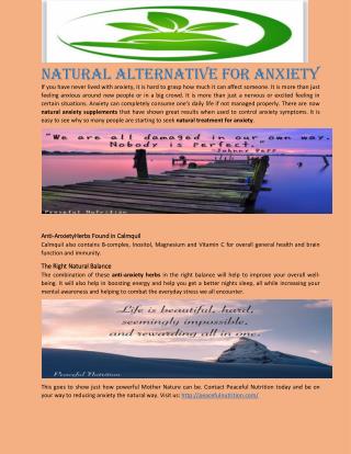 Natural Alternative for Anxiety