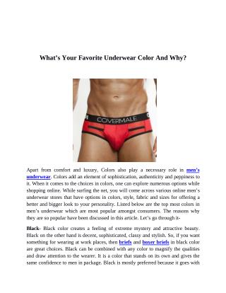 What’s Your Favorite Underwear Color And Why?