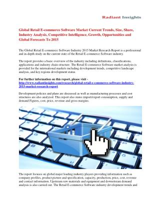 Retail E-commerce Software Market Growth, Strategy and Forecasts Worldwide 2015