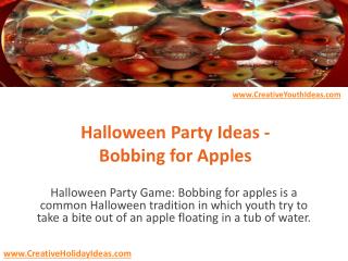 Halloween Party Ideas - Bobbing for Apples