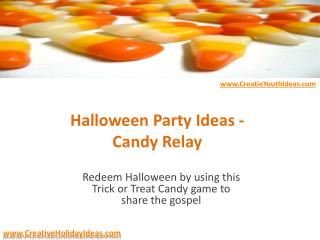 Halloween Party Ideas - Candy Relay