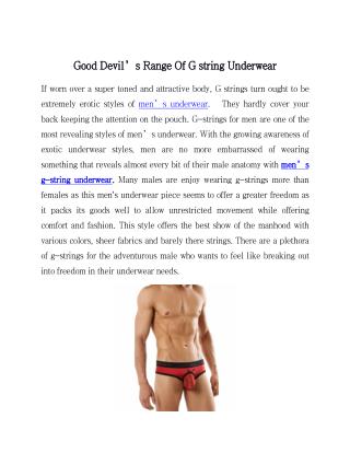 Good Devil’s Range Of G string Underwear