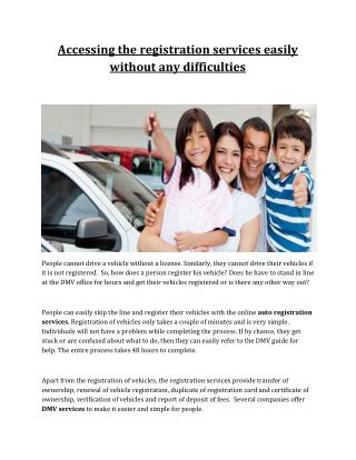 Auto registration services