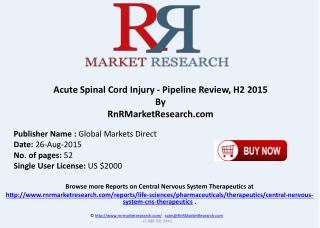 Acute Spinal Cord Injury Pipeline Therapeutic Assessment Review H2 2015