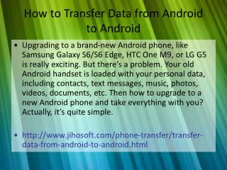 How to Transfer Data from Android to Android