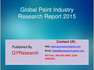 Global Paint Market 2015 Industry Development, Research, Trends, Analysis and Growth