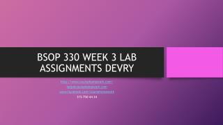 BSOP 330 WEEK 3 LAB ASSIGNMENTS DEVRY