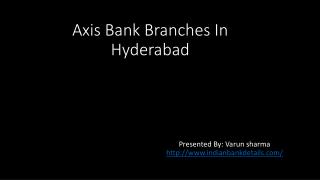 Axis Bank Branches In Hyderabad