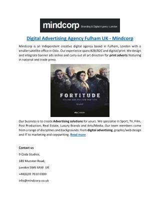 Digital Advertising Agency Fulham UK - Mindcorp