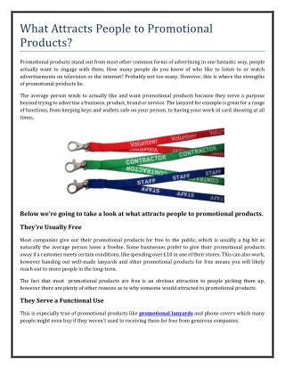 What Attracts People to Promotional Products?