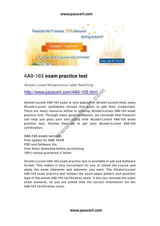 Alcatel-Lucent 4A0-103 exam practice test