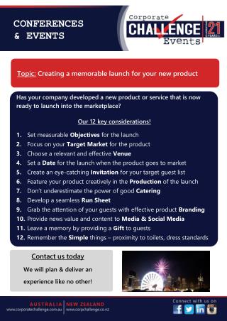 Corporate Challenge Events -Creating a memorable launch for your new product