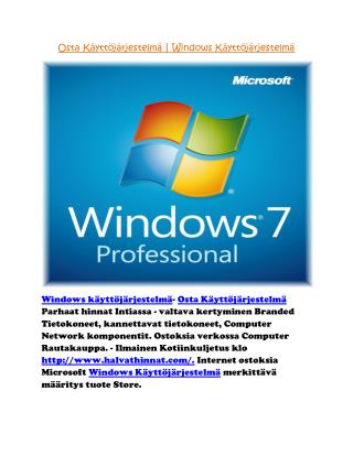 Osta Käyttöjärjestelmä | Windows Käyttöjärjestelmä