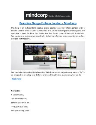 Branding Design Fulham London - Mindcorp