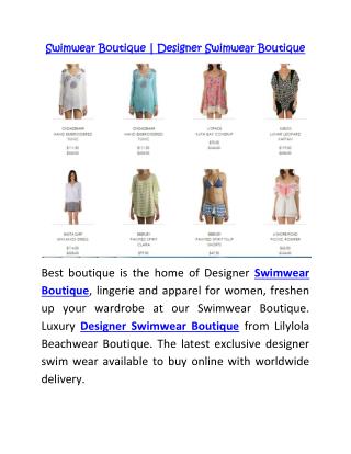 Swimwear Boutique | Designer Swimwear Boutique