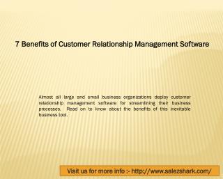Benefits of Customer Relationship Management Software
