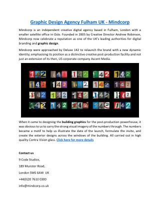 Graphic Design Agency Fulham UK - Mindcorp