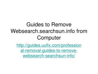 Guides to Remove Websearch.searchsun.info from Computer