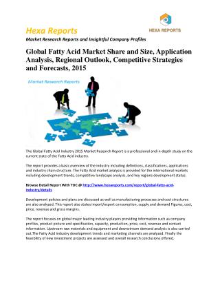 Fatty Acid market, Growth and Price Analysis and Forecast 2015