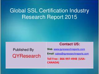 Global SSL Certification Market 2015 Industry Applications, Study, Development, Growth, Outlook, Insights and Overview